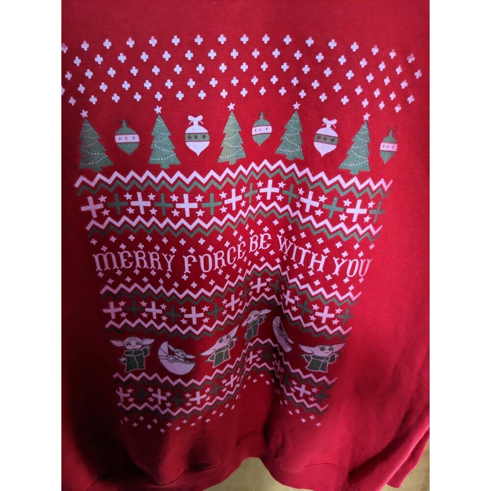 Star Wars Men's Christmas Pullover Sweater Size XL Merry Force Be With You - Picture 6 of 8